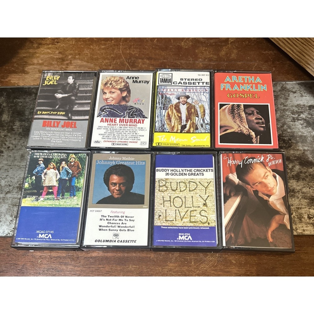 8 Vintage Cassette Tapes Bands and Singers of the1970s/1980s